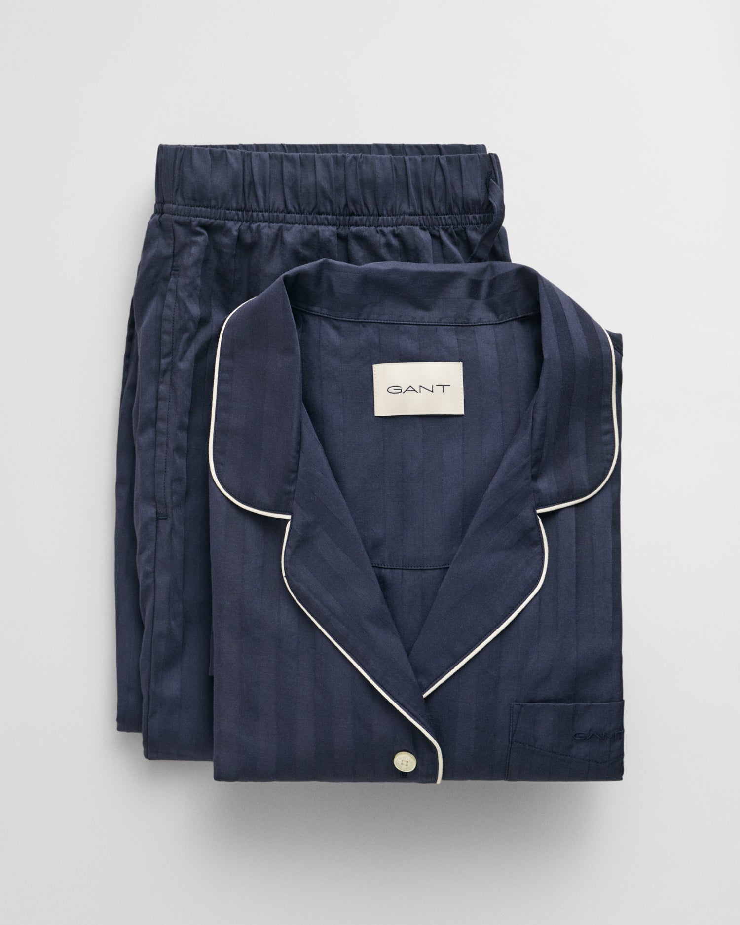 Christmas Gift Set - Satin Stripe Navy PJ's