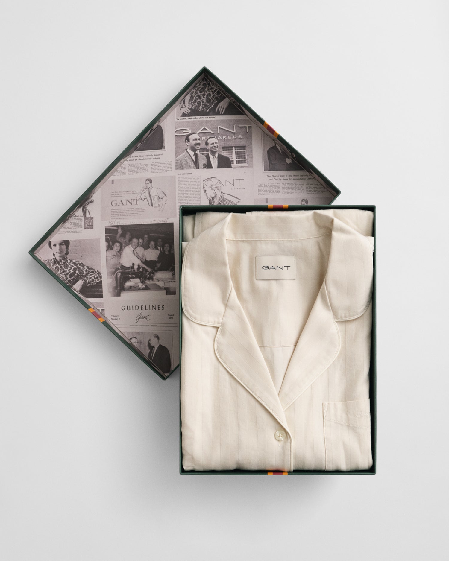 Christmas Gift Set - Satin Stripe Cream PJ's