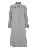 The Safran Grey Maxi Hidden Button Coat