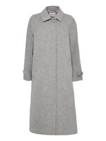 The Safran Grey Maxi Hidden Button Coat