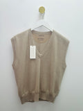 Beige Cashmere Blend Sleeveless Vest