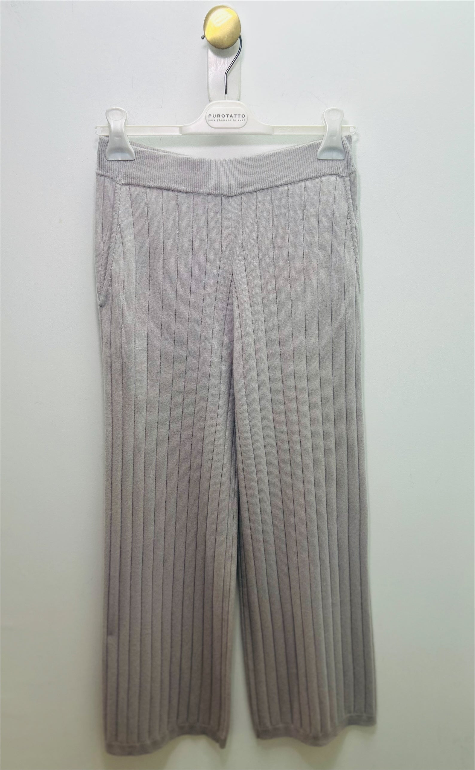 Lilac Ribbed Cashmere Lounge Trousers