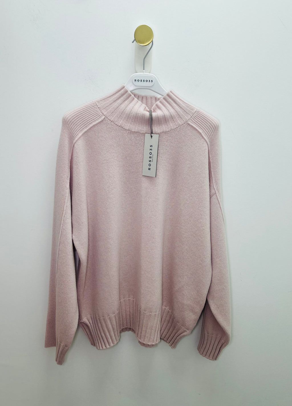 Baby Pink High Neck Chunky Knit