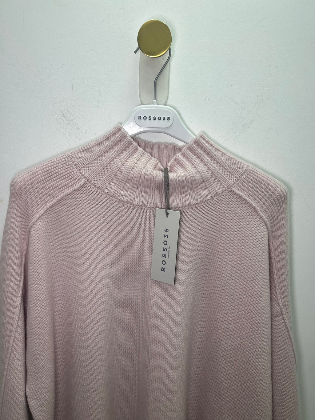 Baby Pink High Neck Chunky Knit