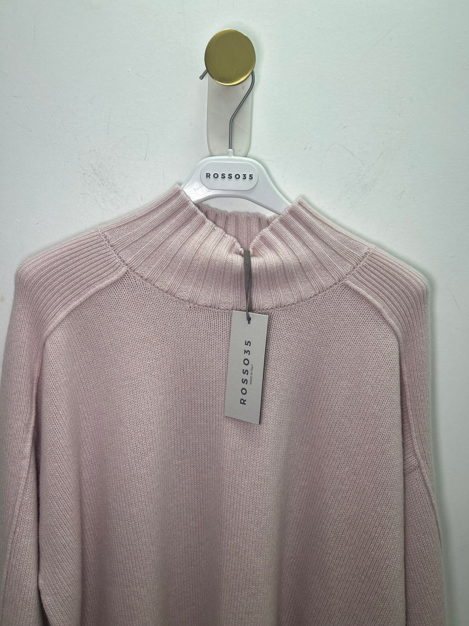 Baby Pink High Neck Chunky Knit
