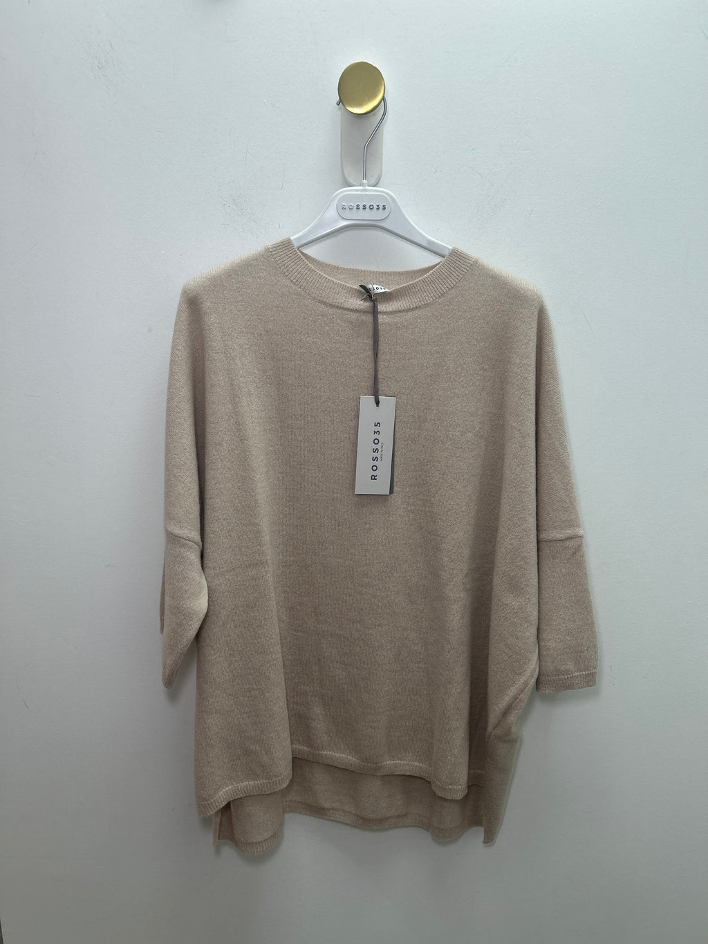Sand Crew Neck Oversized Knit