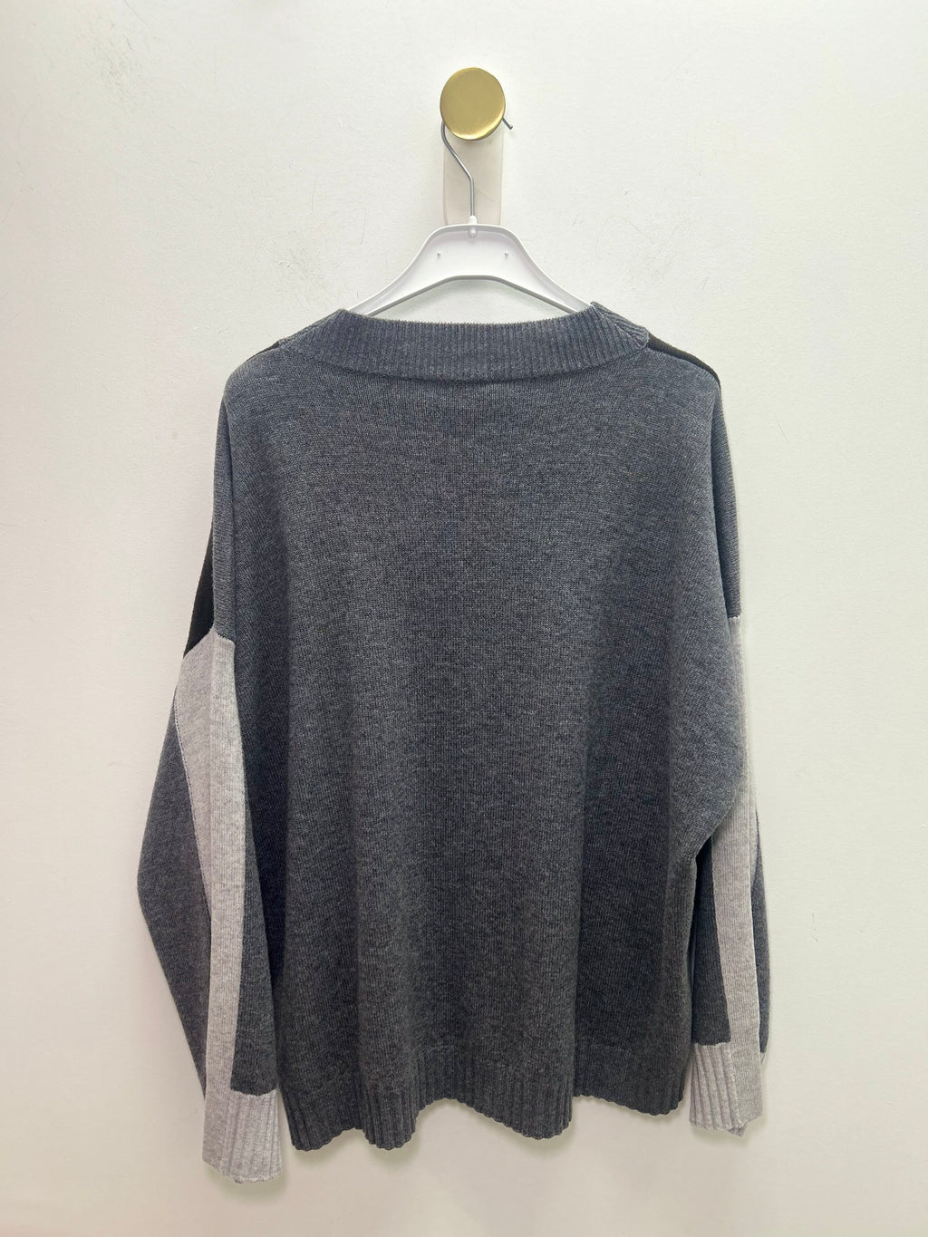 The Grey and Chocolate Colourblock Knit