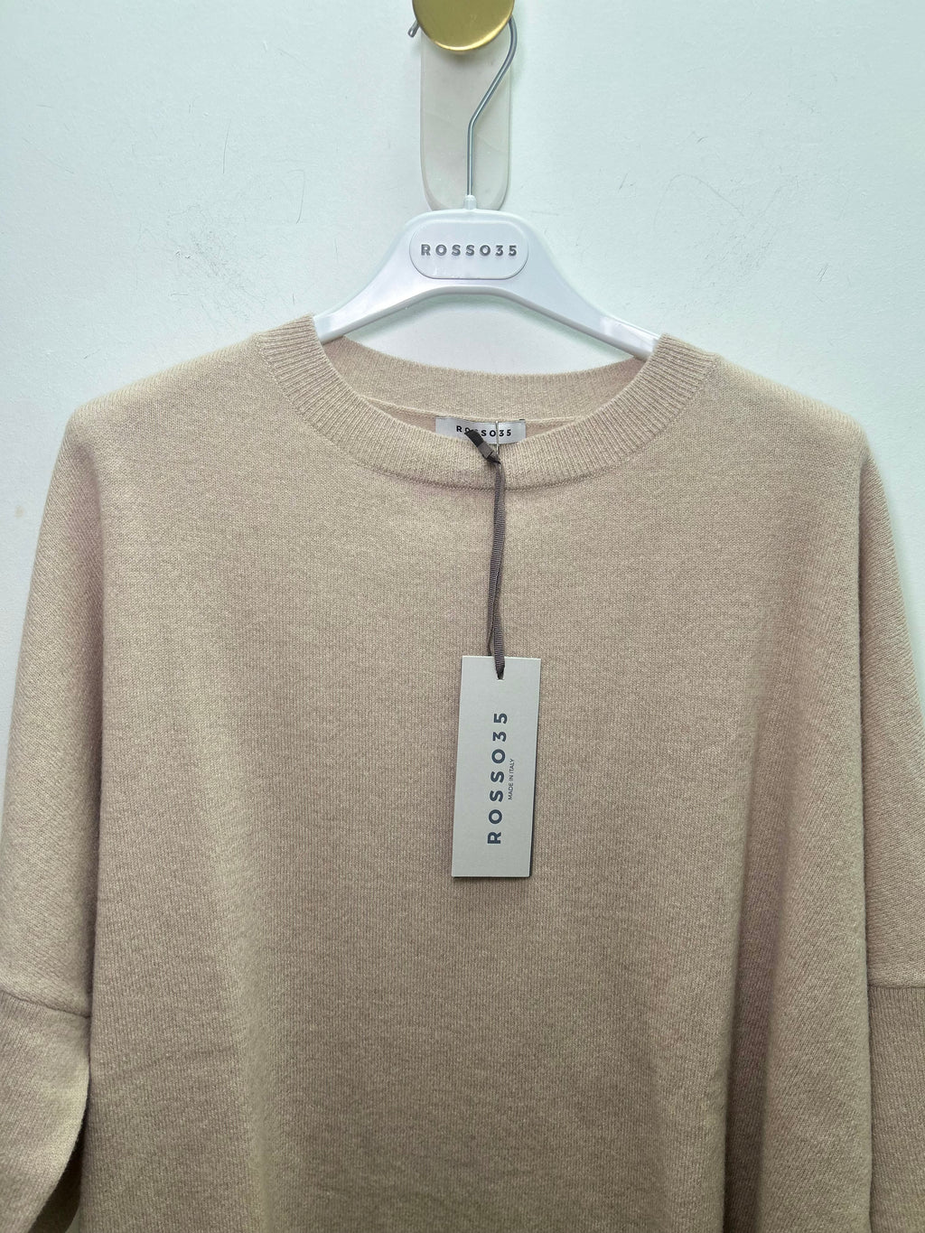 Sand Crew Neck Oversized Knit