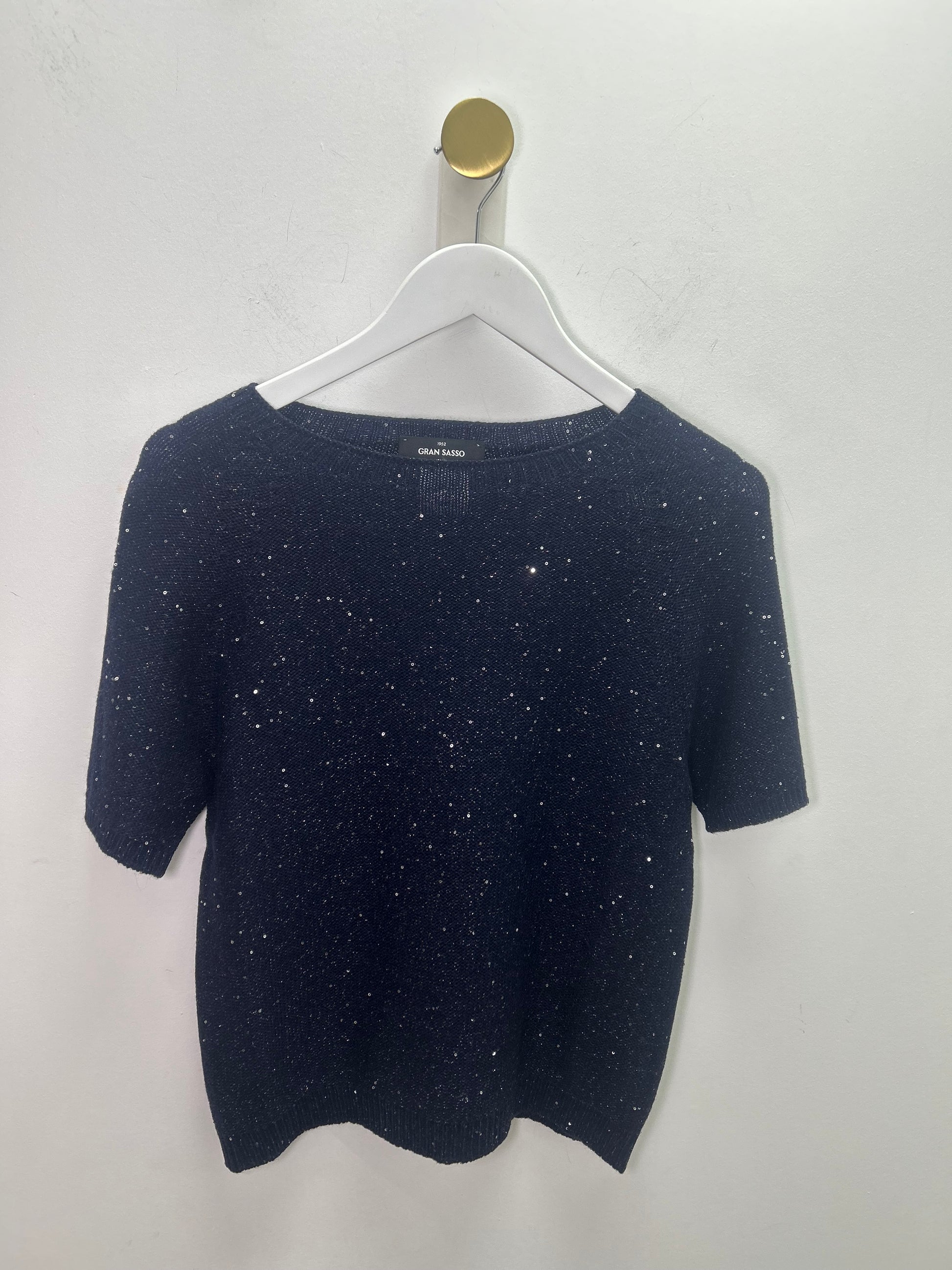 Sparkle Navy Short Sleeve Knit