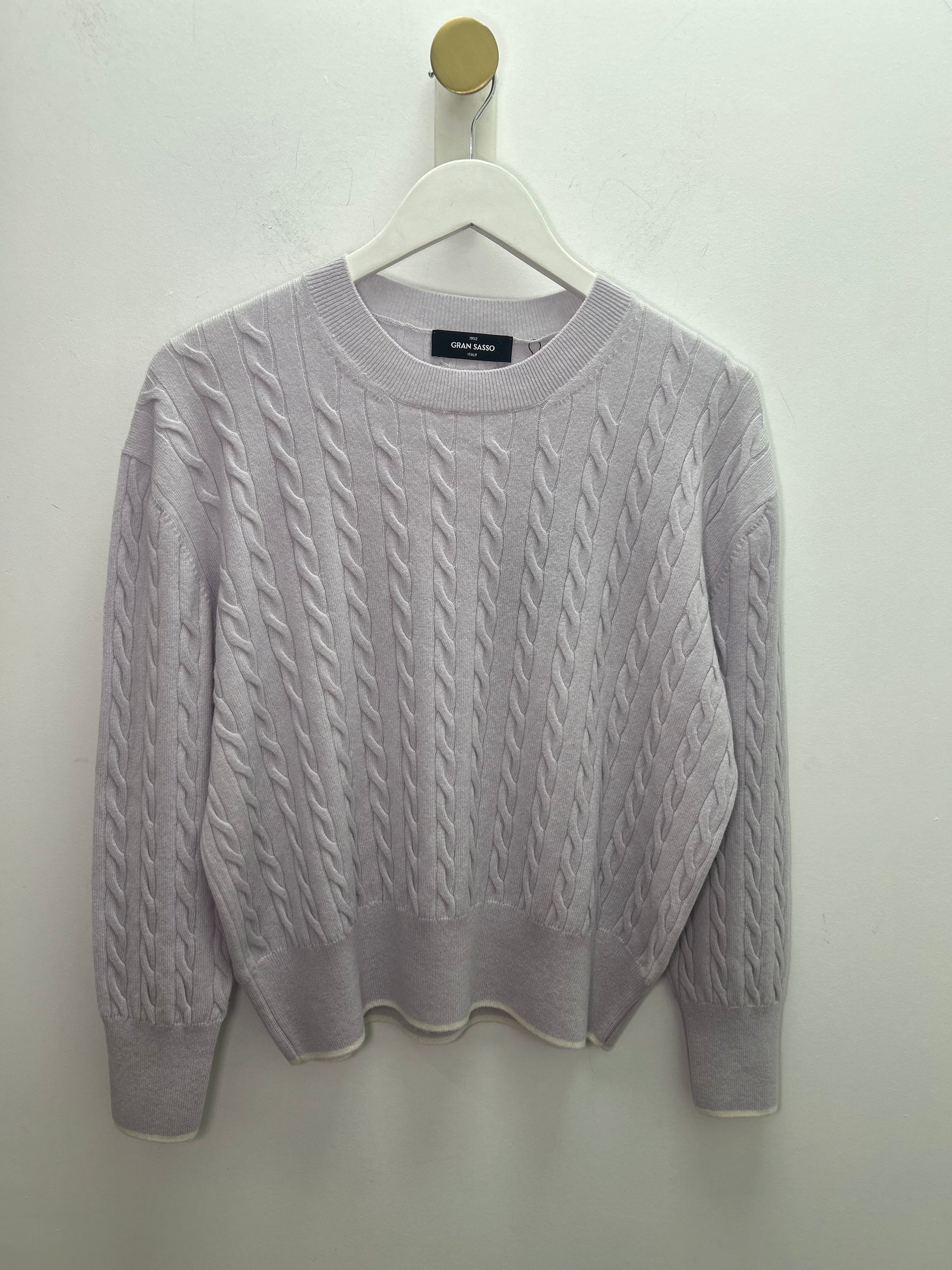 Lilac Cable Crew Neck Knit