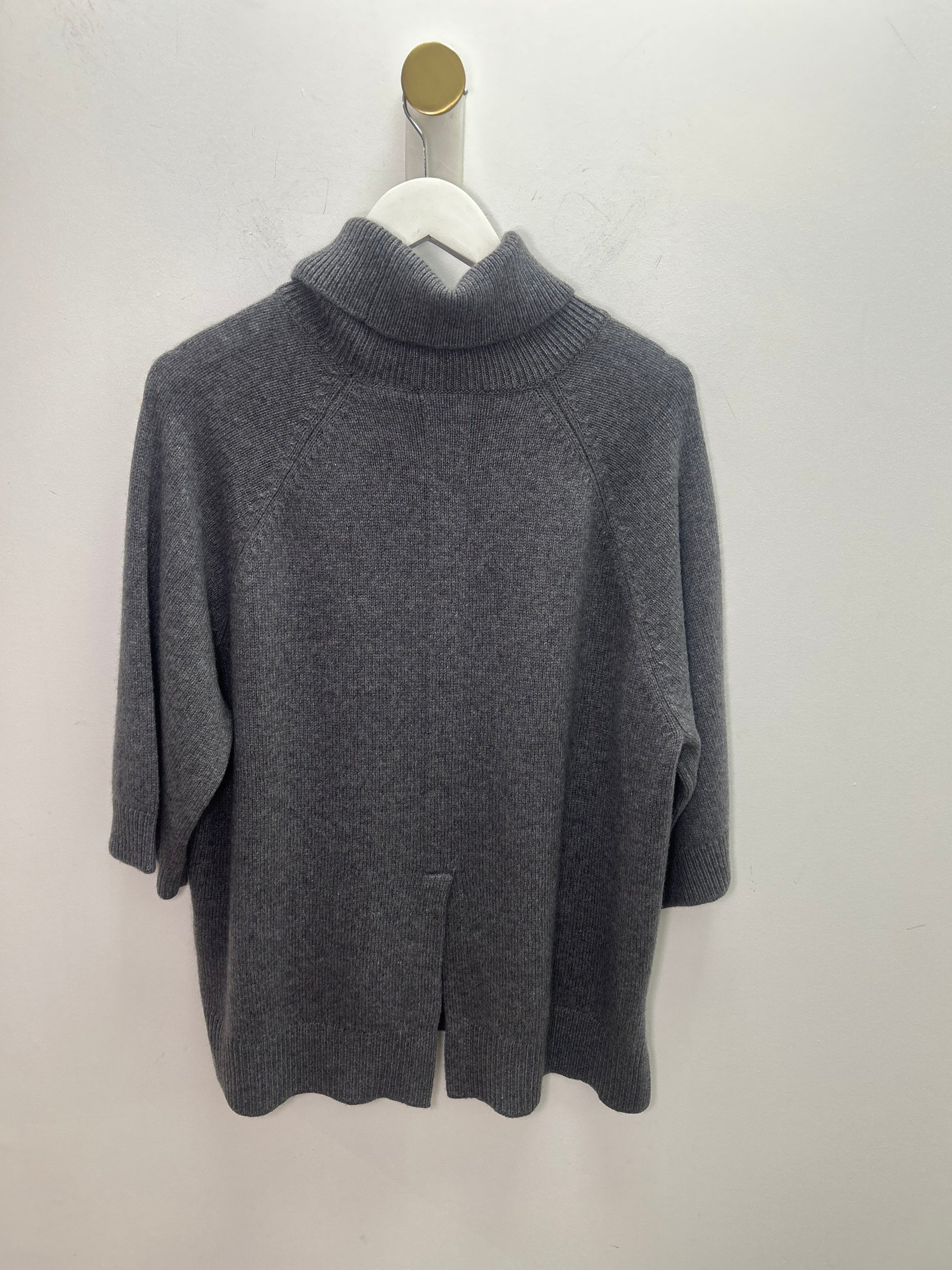 Dark Grey Rollneck Short Sleeve Oversized Knit