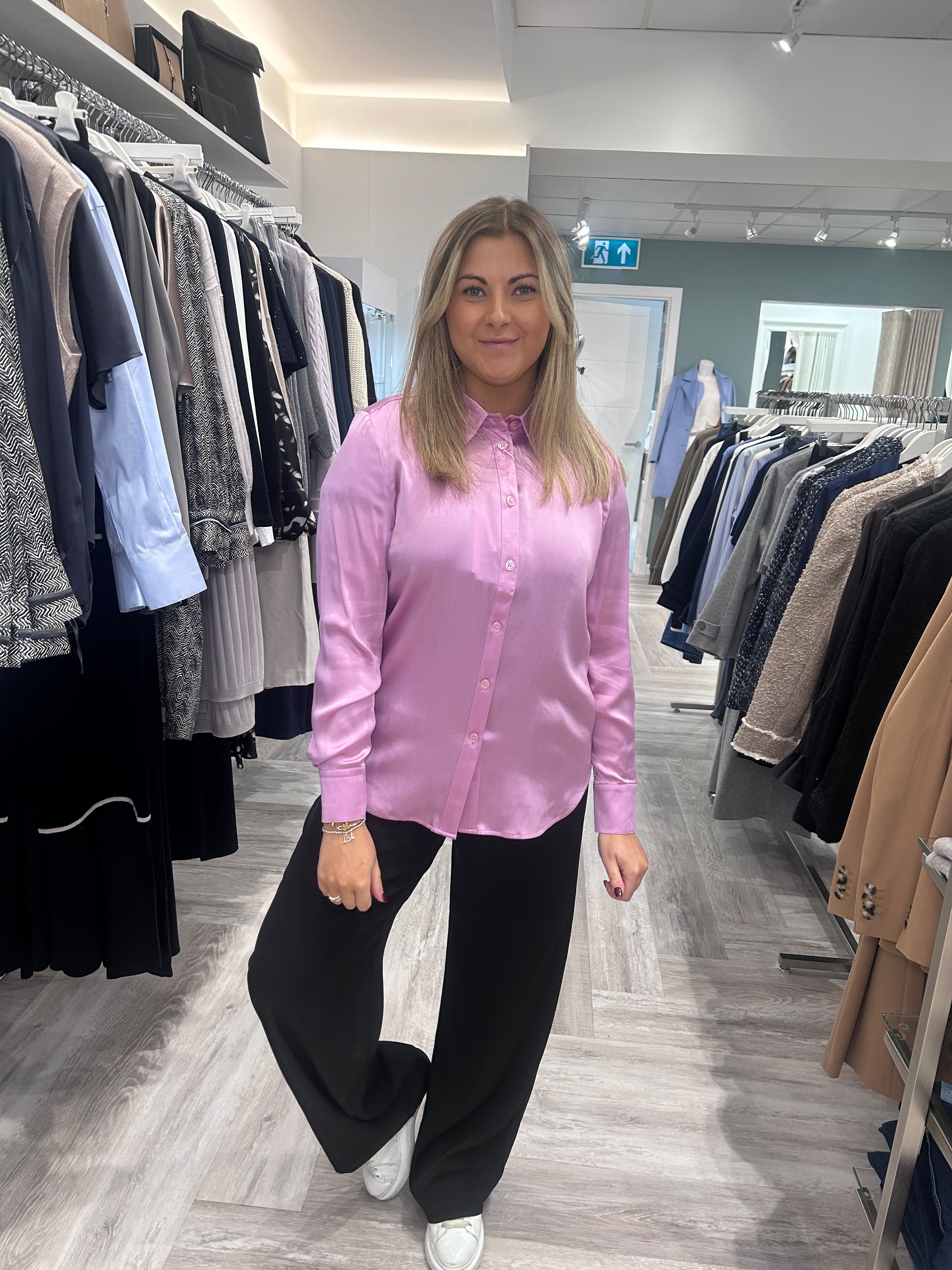 Lilac Tone Silk Shirt