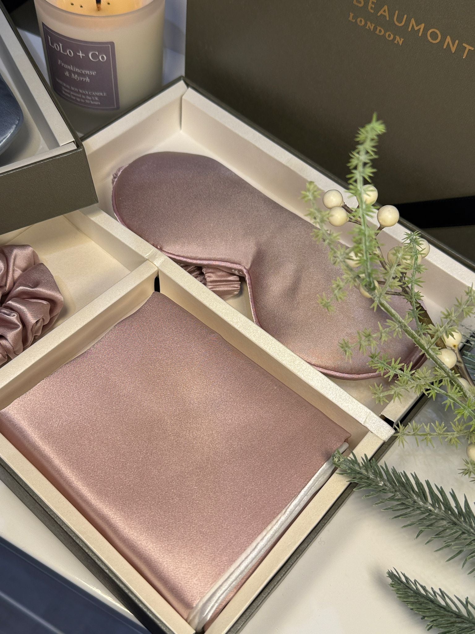 The Elie Beaumont Blush Silk Sleep Set
