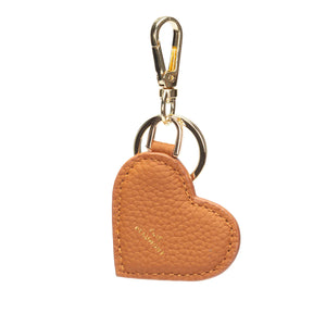 Tan Leather Heart Keyring