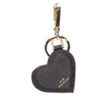 Black Leather Heart Keyring