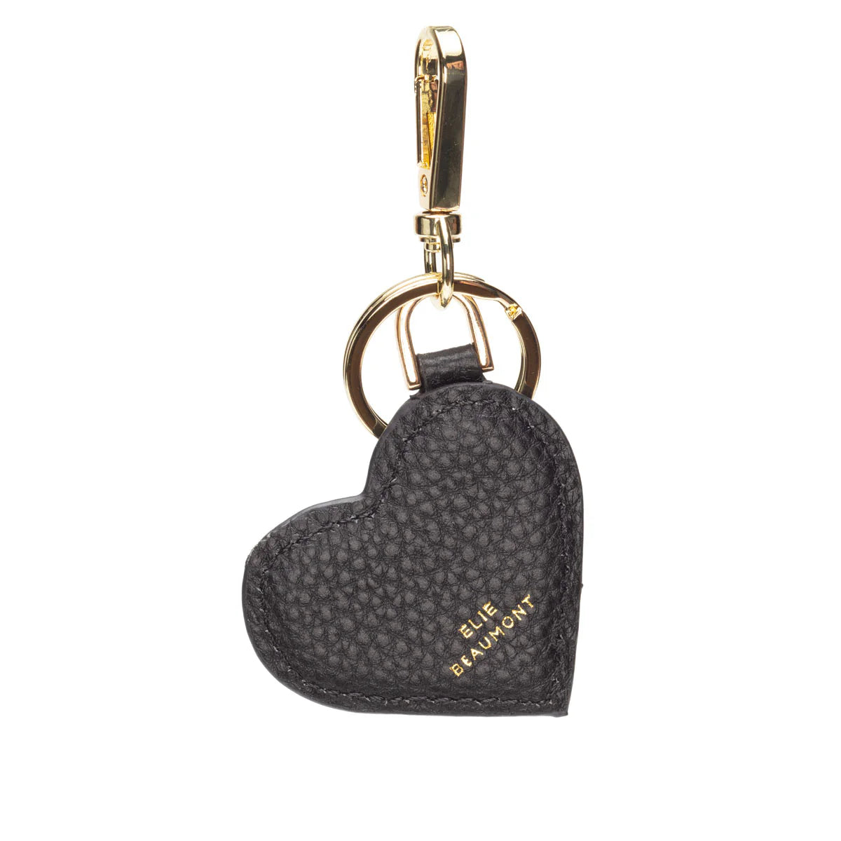 Black Leather Heart Keyring