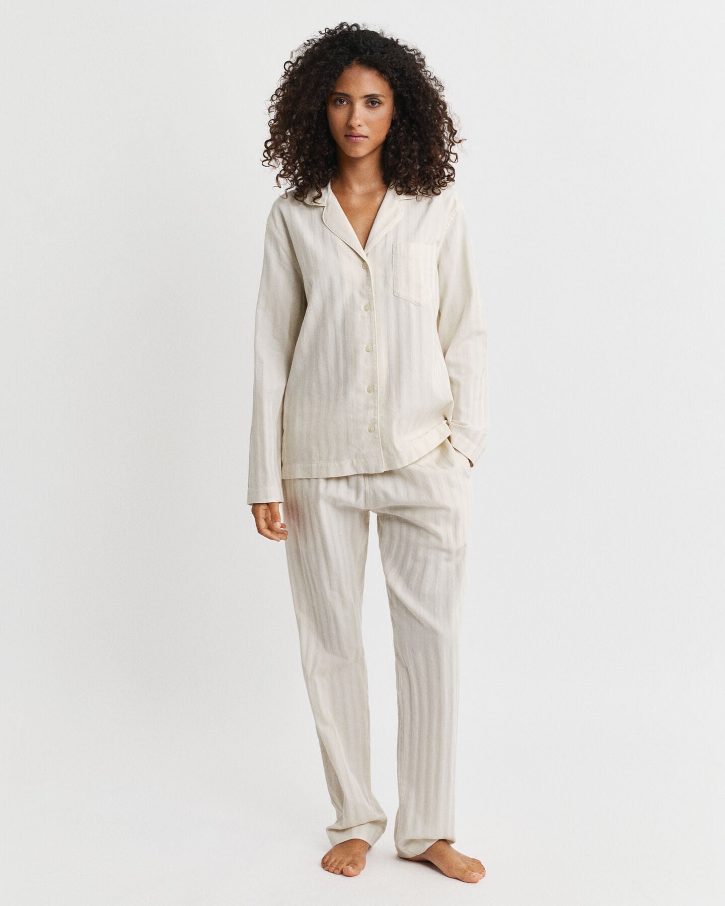 Christmas Gift Set - Satin Stripe Cream PJ's