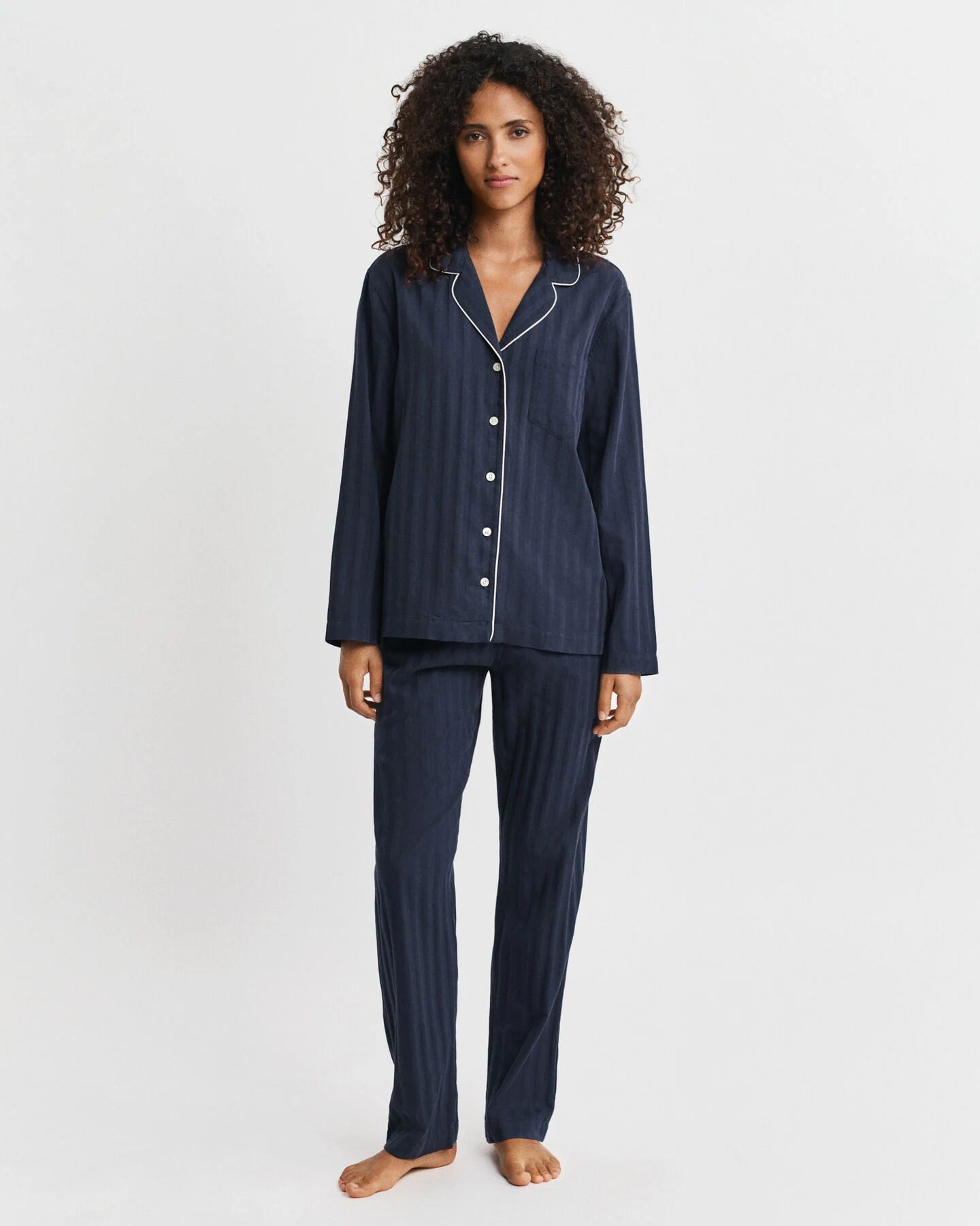 Christmas Gift Set - Satin Stripe Navy PJ's