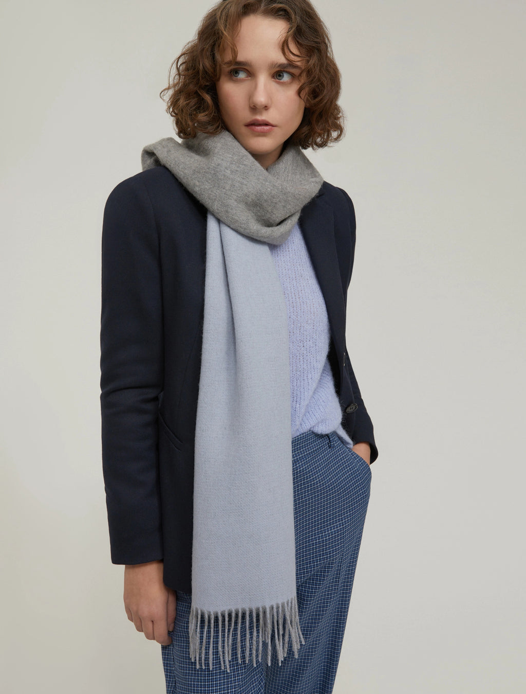 The double-face Blue Grey scarf