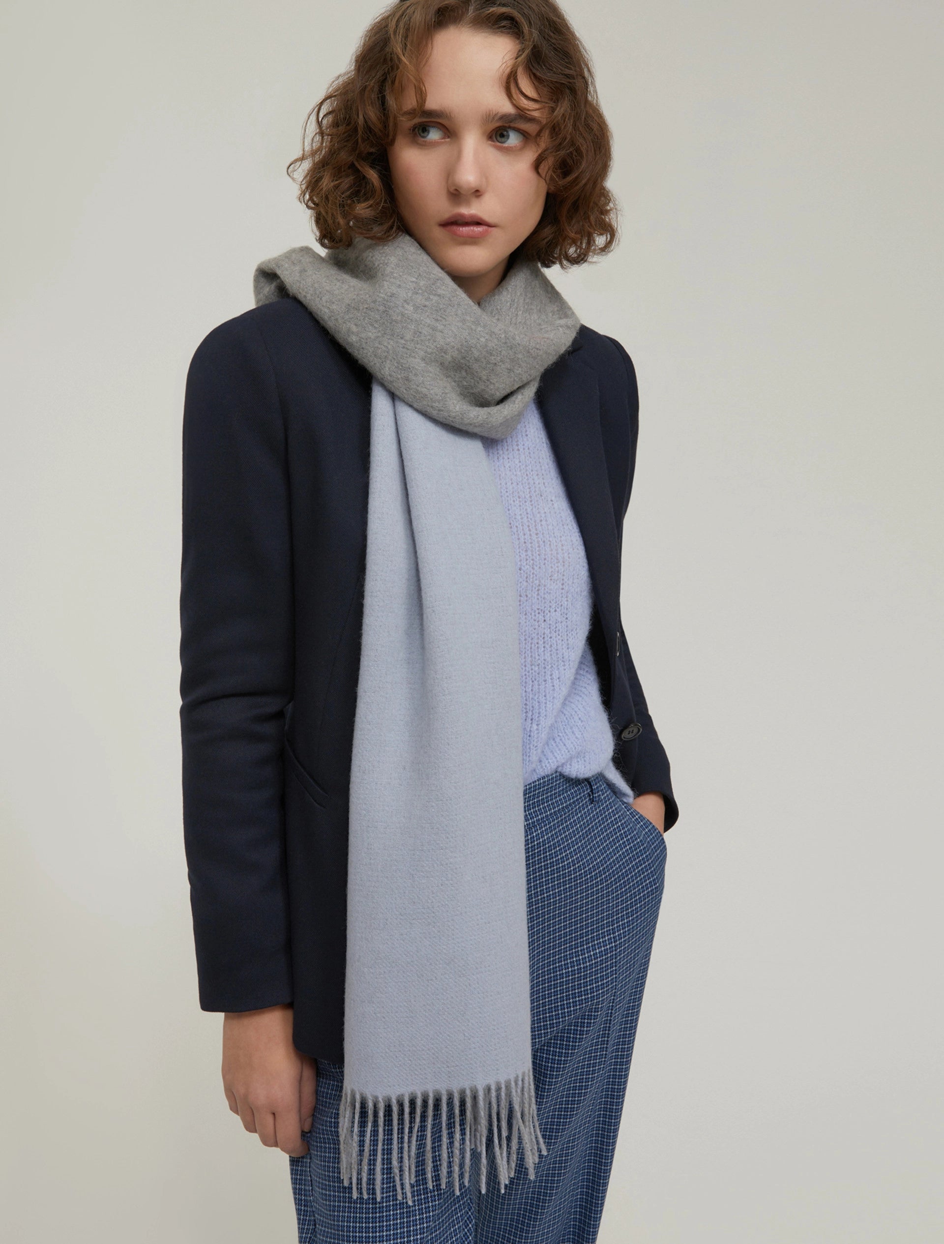 The double-face Blue Grey scarf