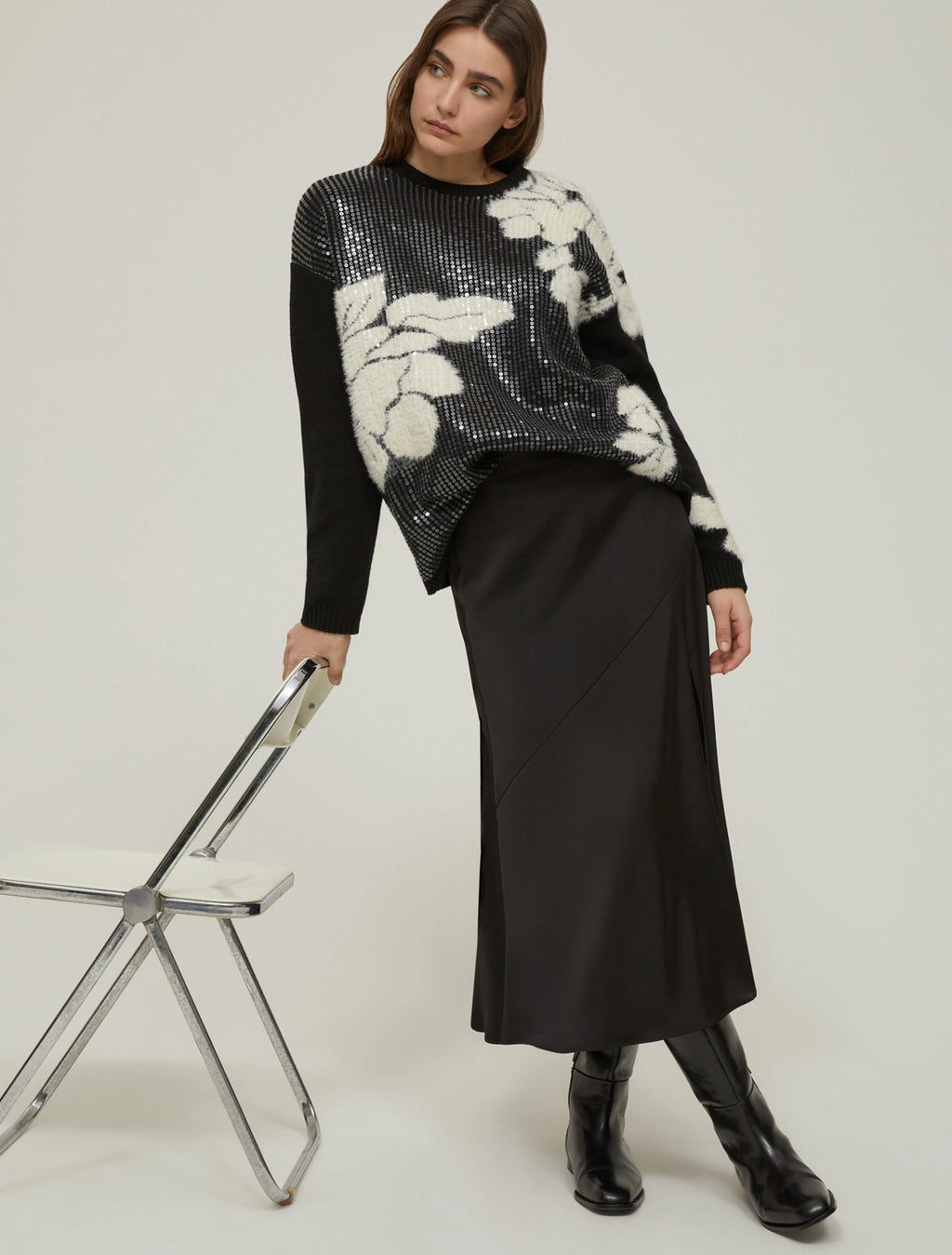 The Black Satin Skirt