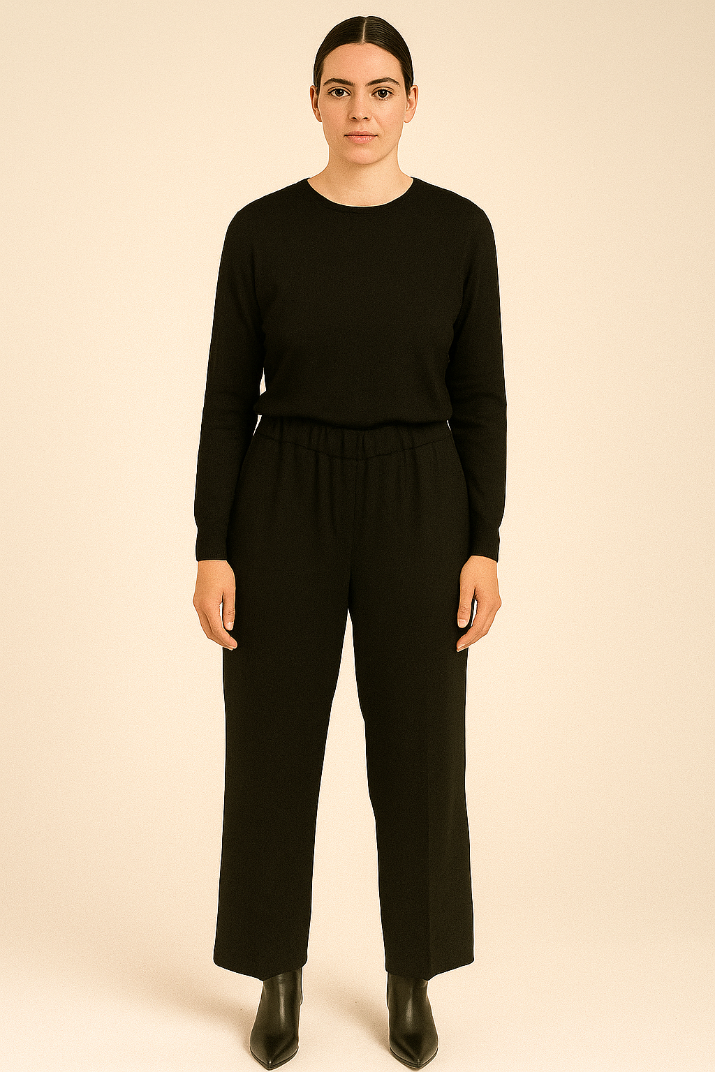 The Capri Soft Slim Ankle Black Trousers