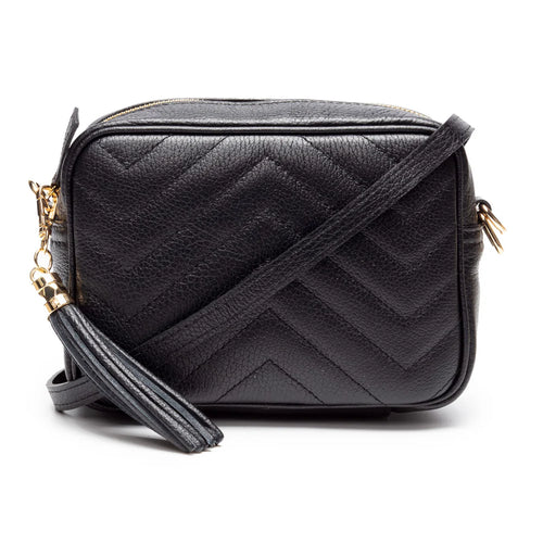 Black Quilted Crossbody Bag