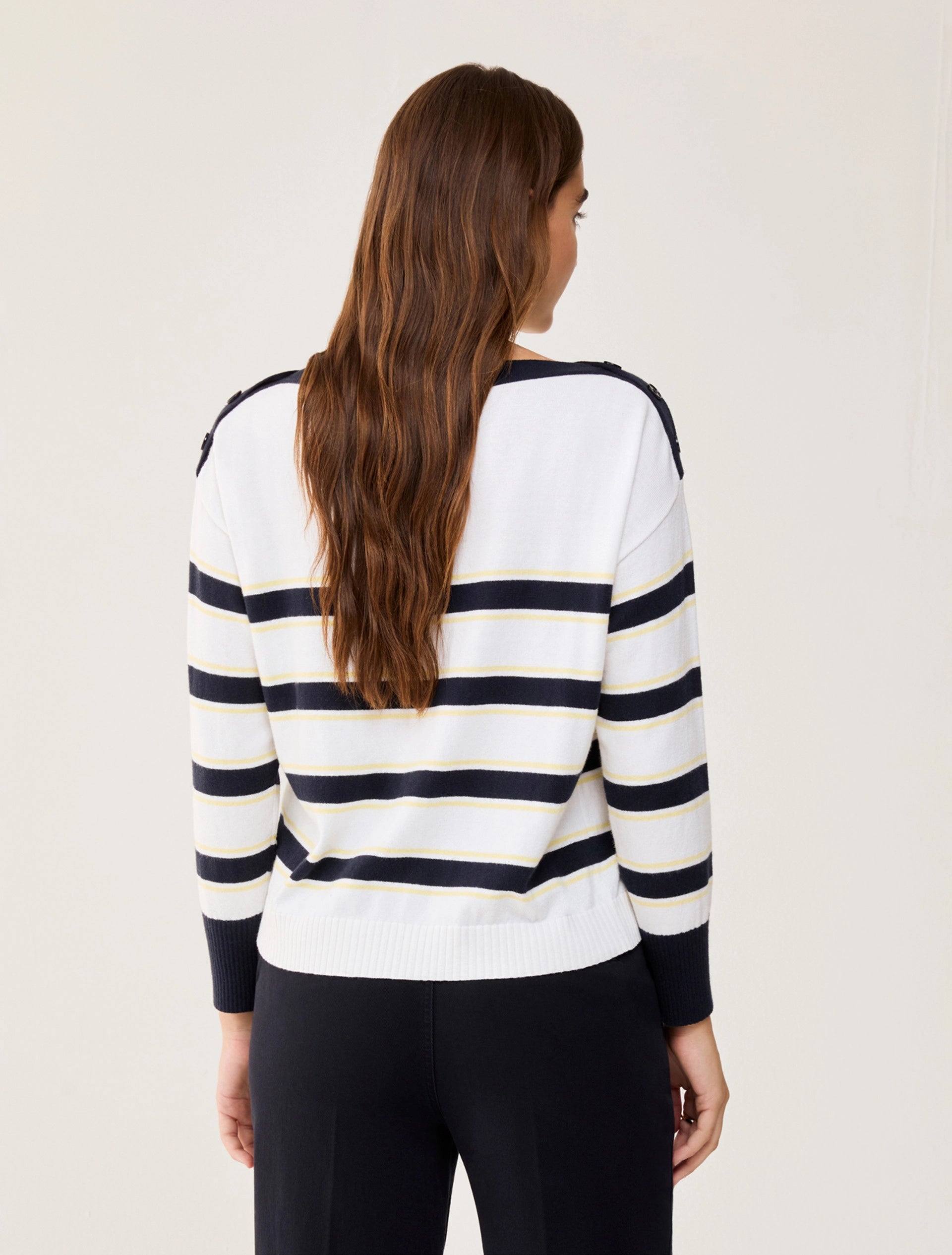 Cotton And Cashmere Sailor Stripe Sweatshirt