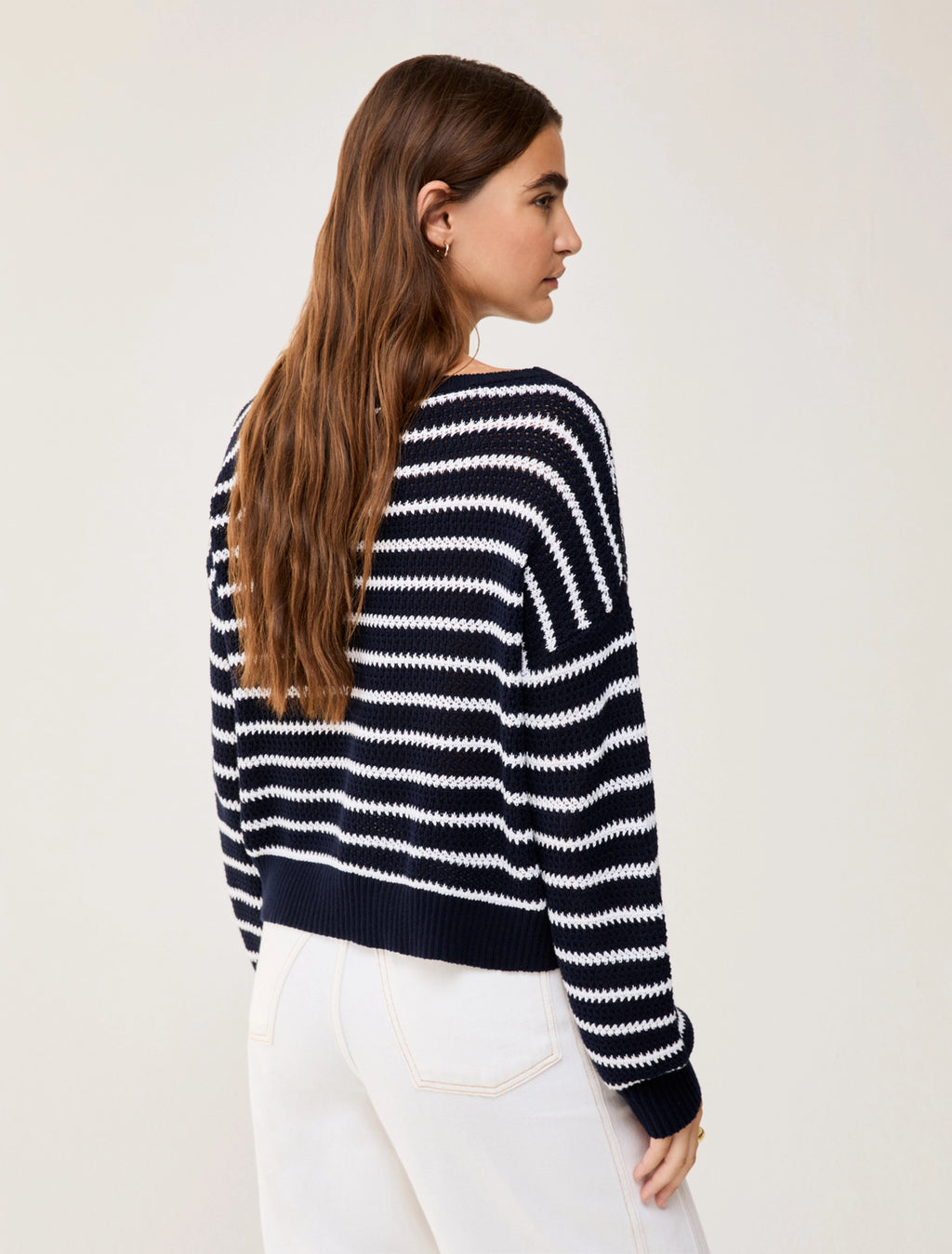 The Crew Sailor Stripe Navy Sweatshirt