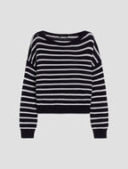The Crew Sailor Stripe Navy Sweatshirt