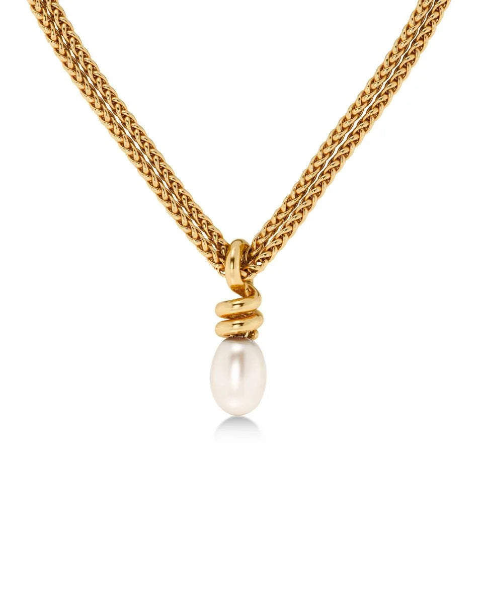 The Swivel Gold Pearl Necklace