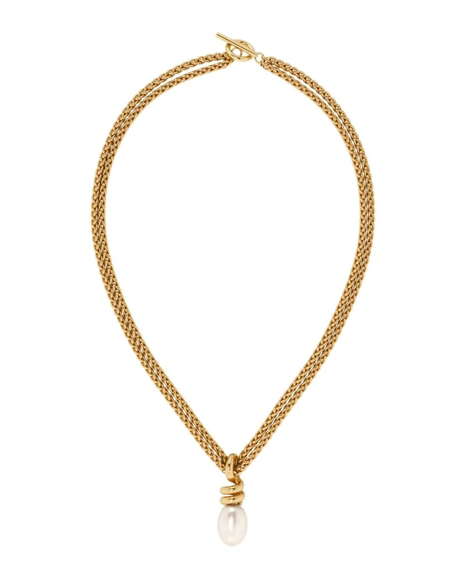 The Swivel Gold Pearl Necklace