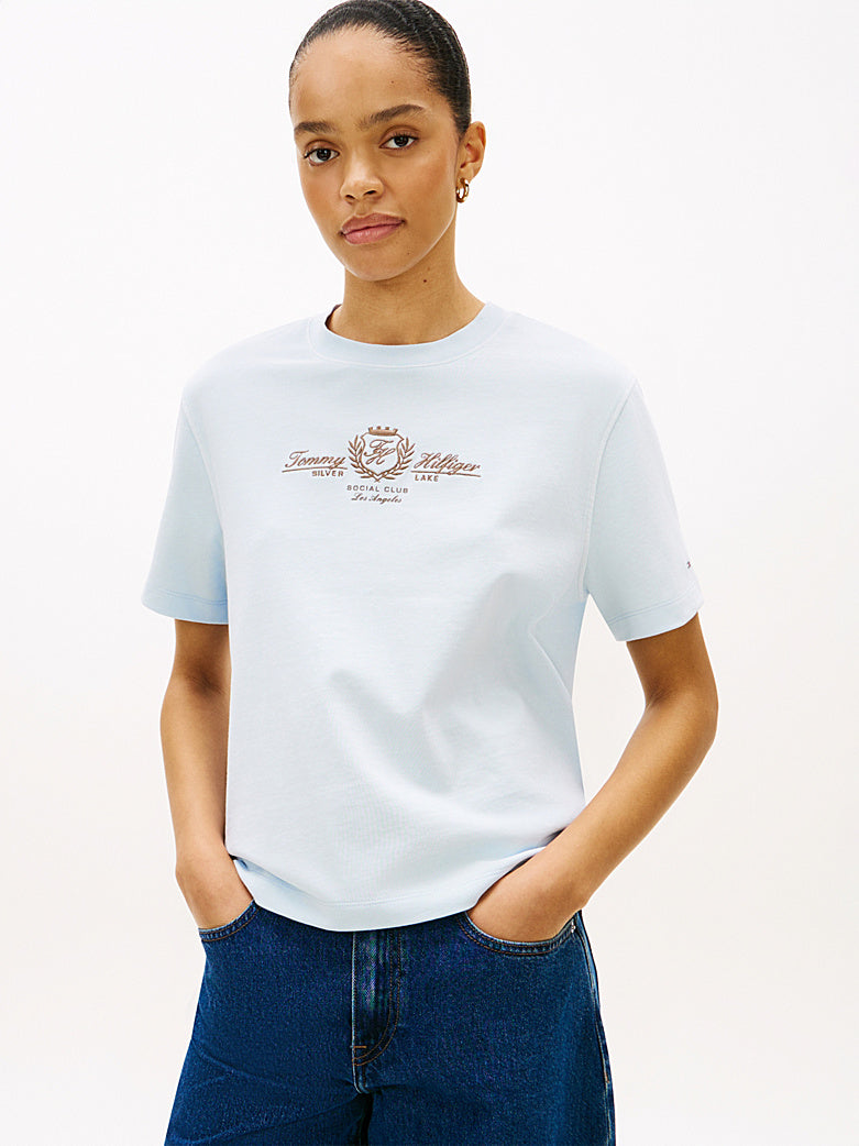Crest Logo Baby Blue Box T-Shirt