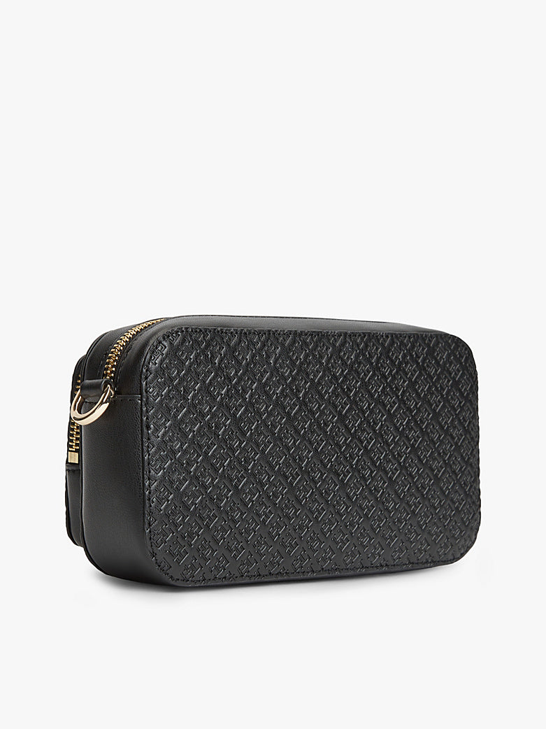 TH Monogram Crossbody Black Camera Bag