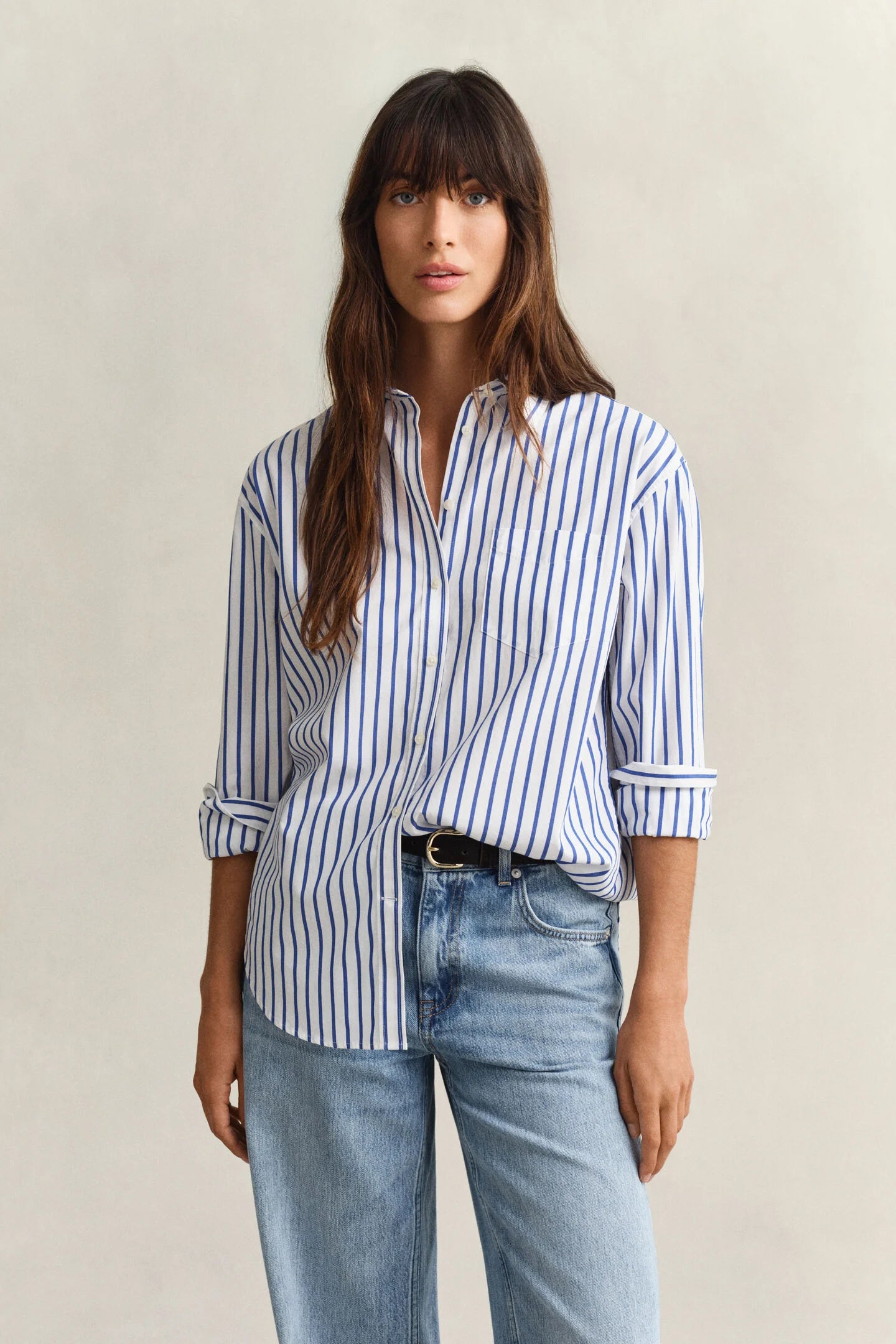 Relaxed Fit Classic Striped Poplin Shirt
