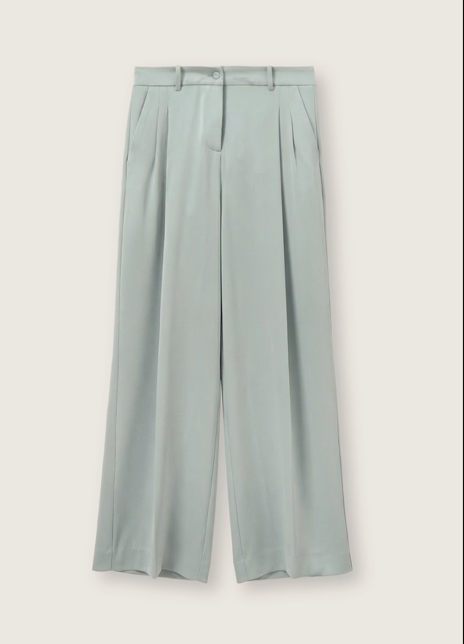 The Cady Wide Powder Sage Trouser