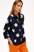 The Embroidery Linen Navy Shirt