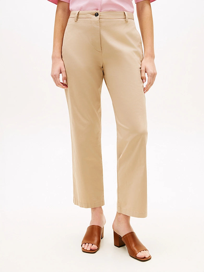Sand Washed Slim Straight Leg Chinos