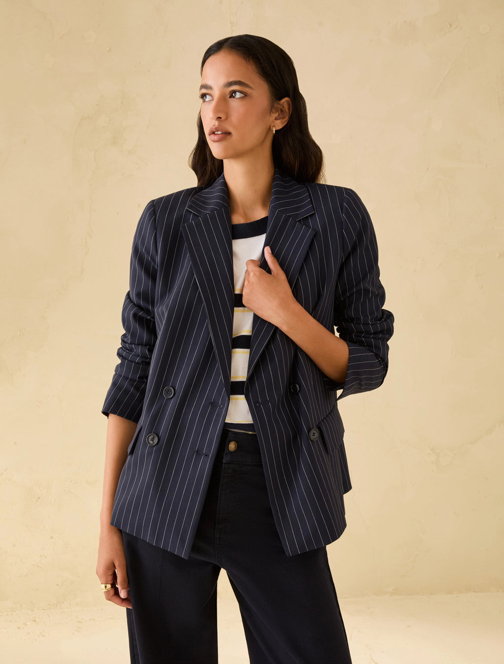 The Navy Pinstripe Blazer