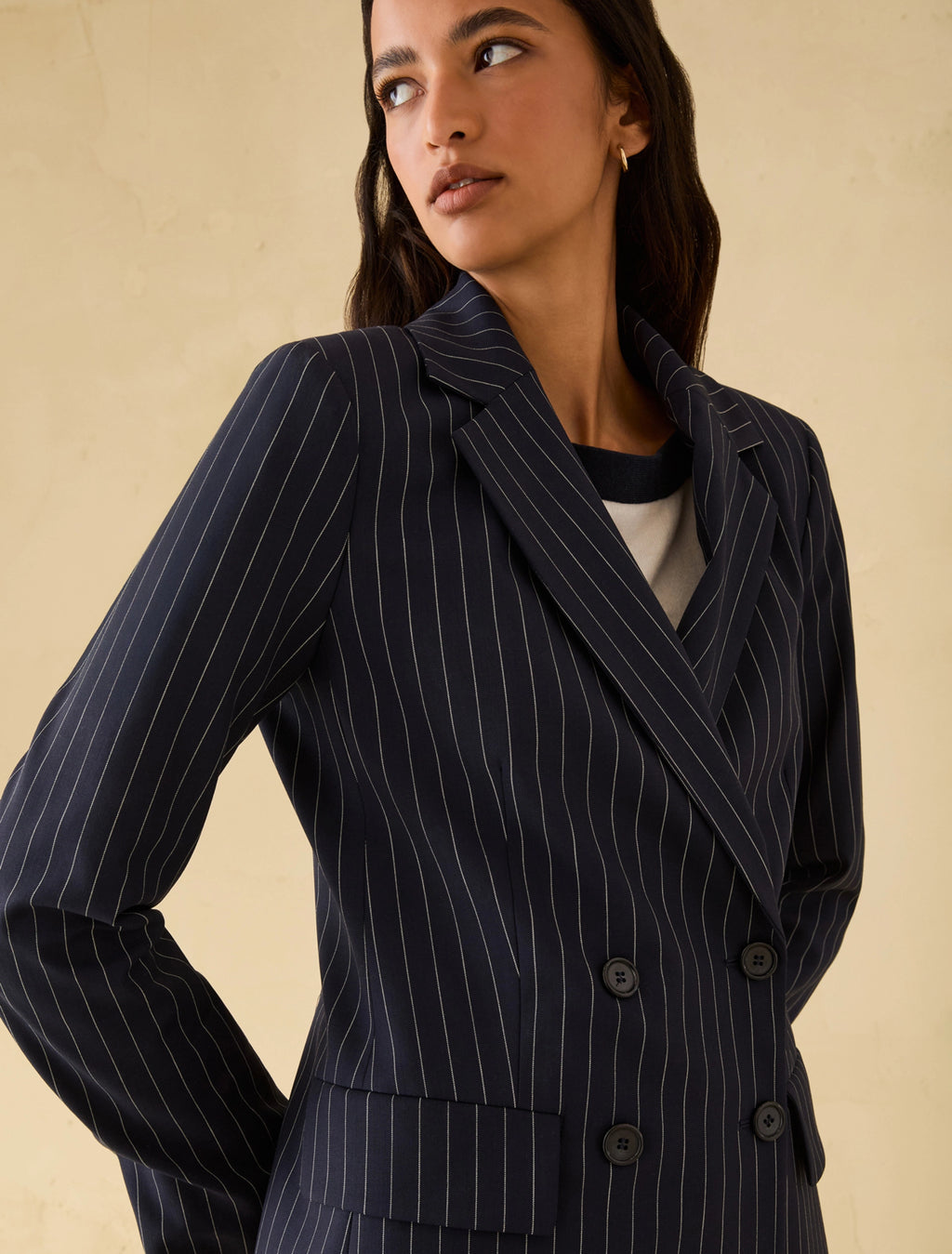 The Navy Pinstripe Blazer