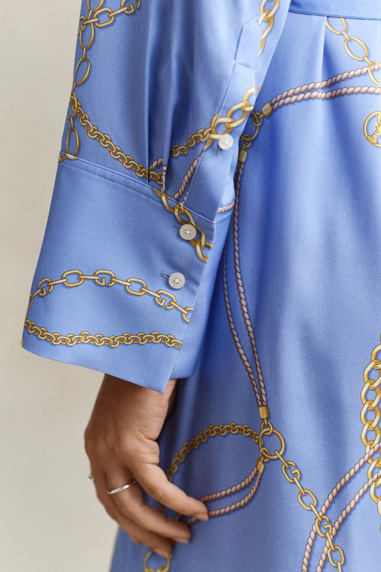 The Chain Print Mini Shirt Dress