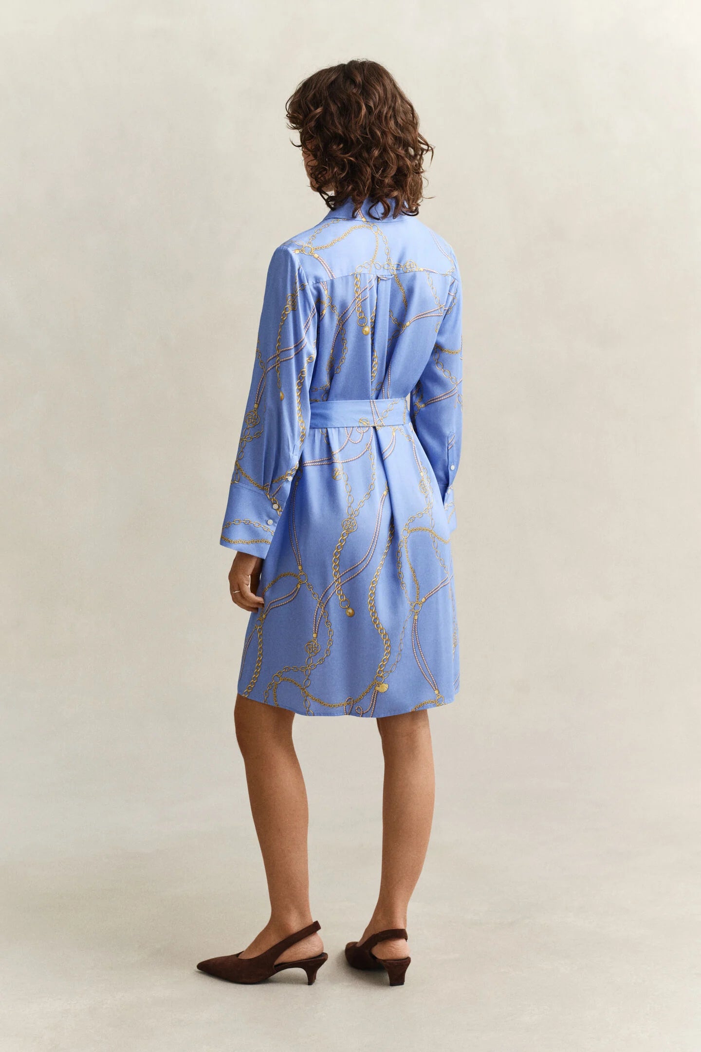 The Chain Print Mini Shirt Dress