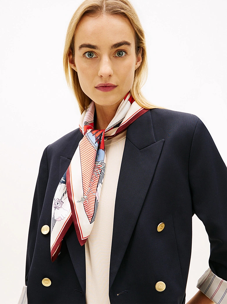 Hilfiger Flag Pure Silk Floral Square Scarf