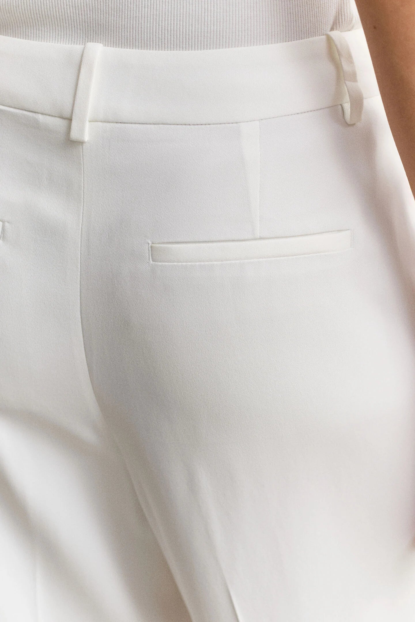 The White Tailored Crepe Trousers