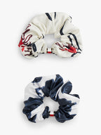 2-Pack Hilfiger Flag Floral Satin Scrunchies