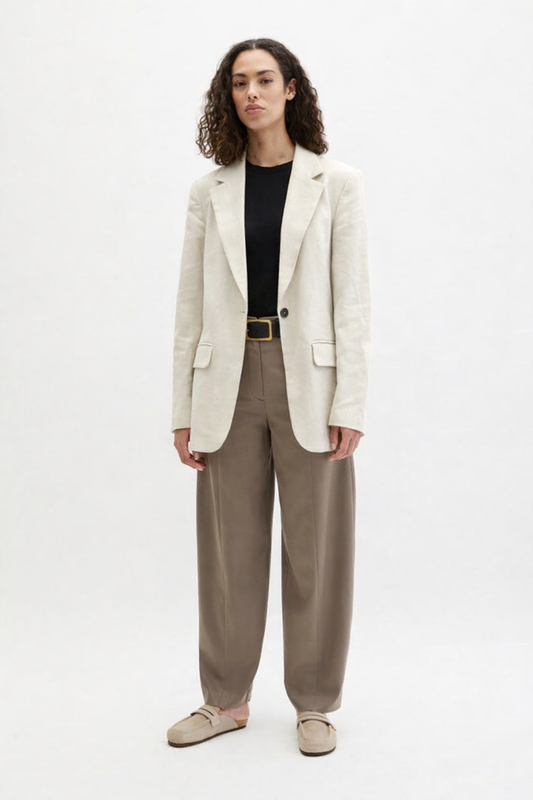 The Light Beige Linen Blazer