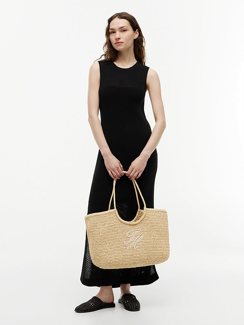 The Raffia TH Embroidery Bag