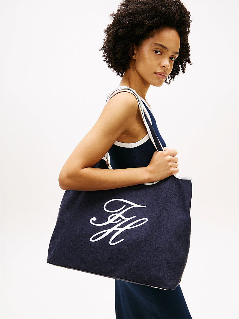 Canvas Beach Bag With Pouch