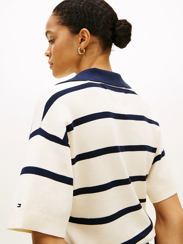 The Relaxed Stripe Collar Knit