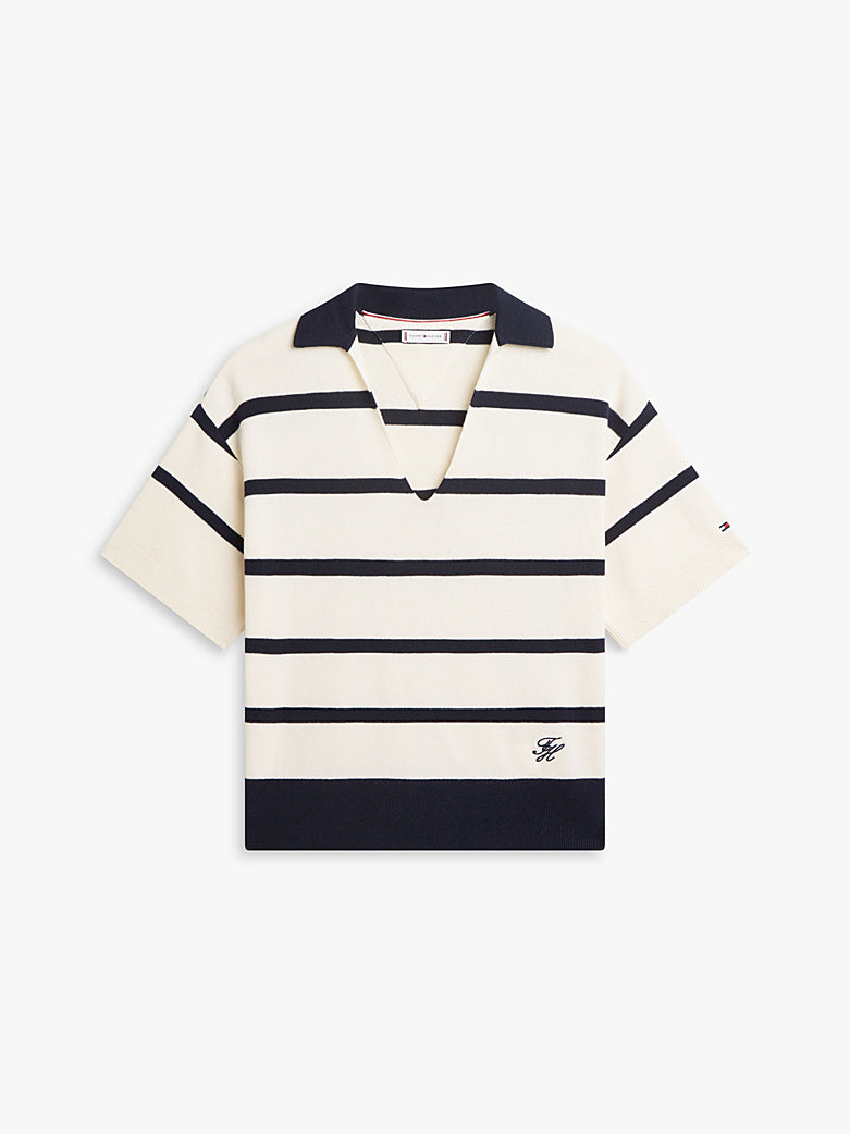 The Relaxed Stripe Collar Knit